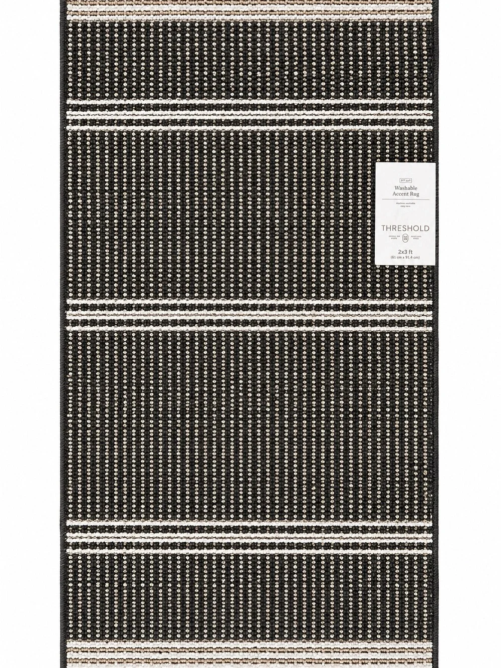 Threshold Washable Tufted Accent Rug Dark Brown Charcoal Ivory 2x3